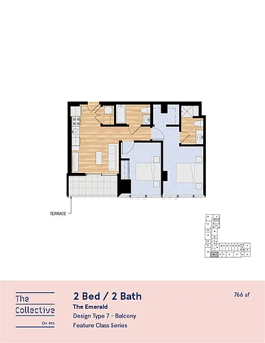 Floor plan 2x2 E - Balcony