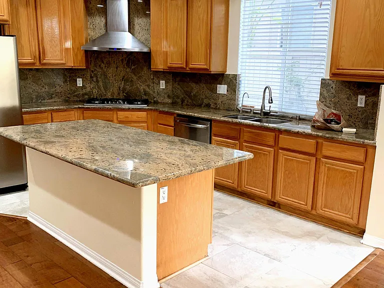 Kitchen view from stairs