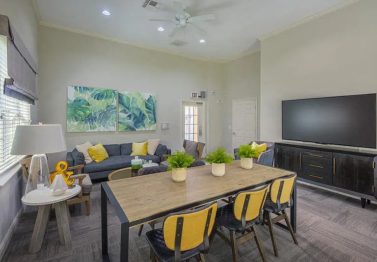 Furnished living and dining room
