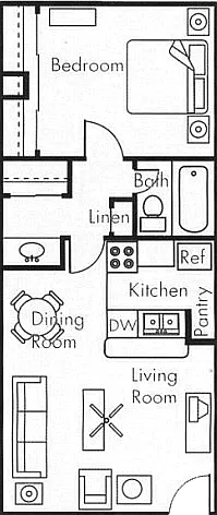 1 bedroom 1 bathroom 540 square foot floor plan 1 bedroom 1 bathroom 540 square foot floor plan