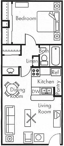 Floor plan 1x1- no patio
