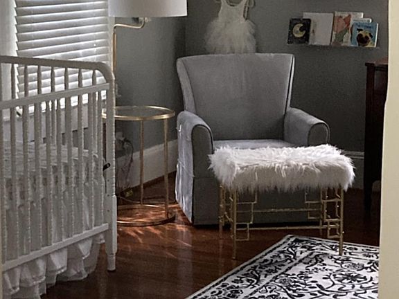 Front bedroom staged as nursery