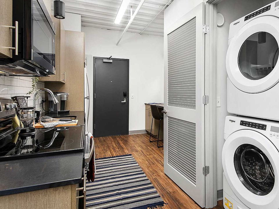 Residences also feature full-size stackable washers and dryers.