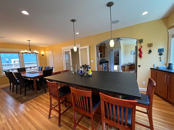 Dining room and island