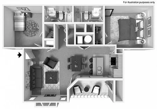 Floor plan 2 Bed 2 bath small