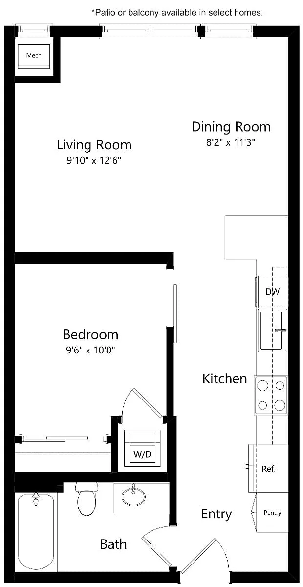 Floor plan U4 Urban One Bedroom
