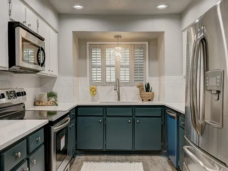 Large galley-style kitchen.