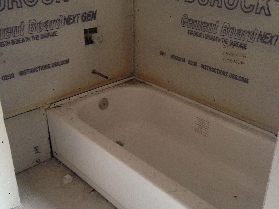 Bathtub during construction