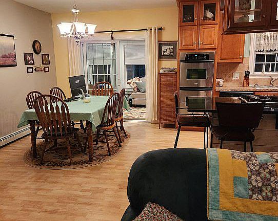 Open plan leads to sunroom