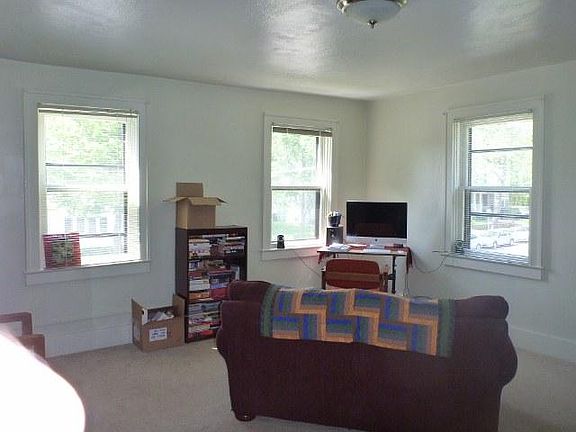 living room with windows