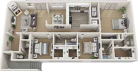 Explore the elegant layout of this spacious family apartment, designed with modern comfort in mind. Explore the elegant layout of this spacious family apartment, designed with modern comfort in mind.