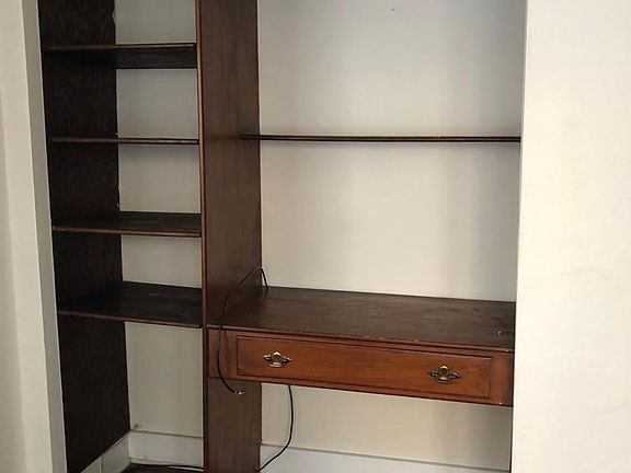 built in shelf unit in living room