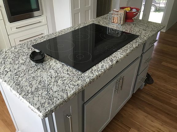 flat surface cooktop island