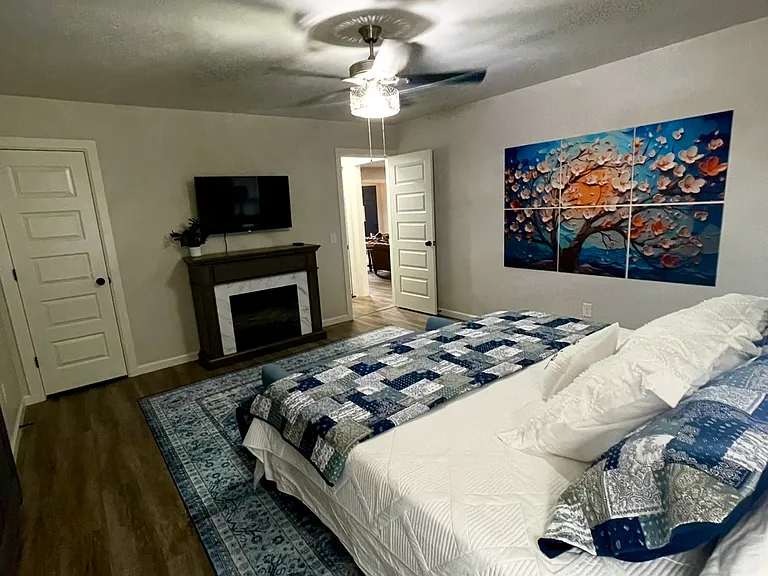 Primary bedroom with king size bed
