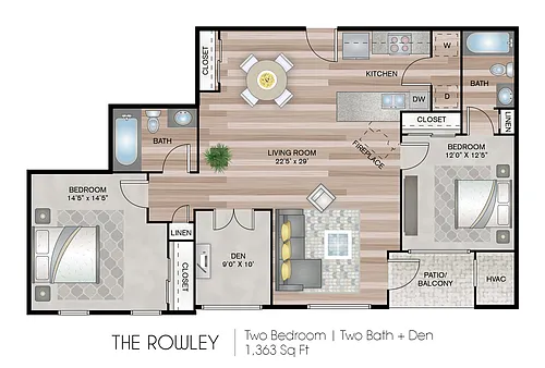 Floor plan Rowley Garden with Den