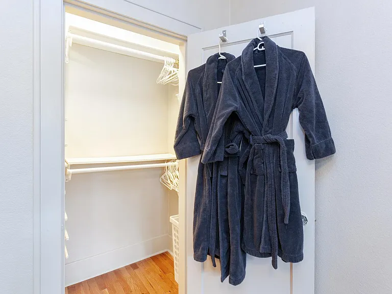 Cozy robes for your use during your stay