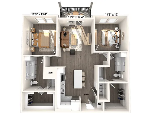 Floor plan B1-1175sf-438-646