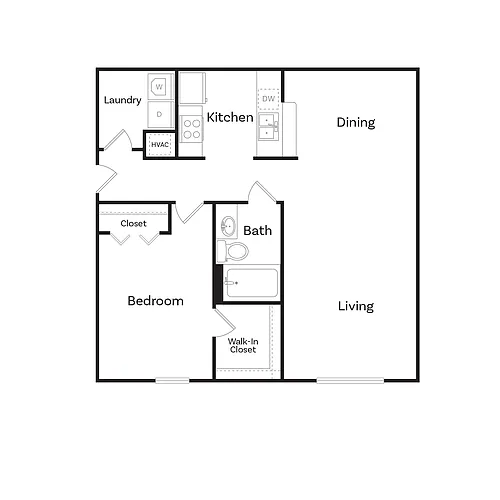 Floor plan One Bedroom One Bath