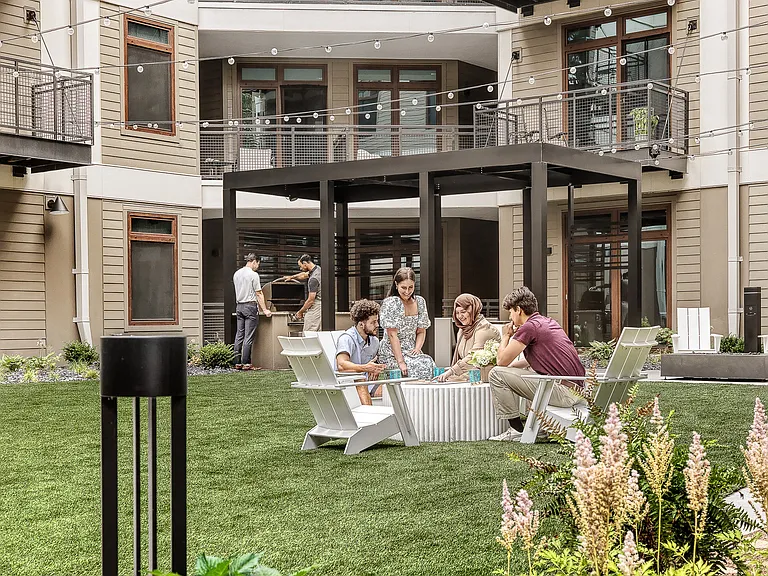 Courtyard with people