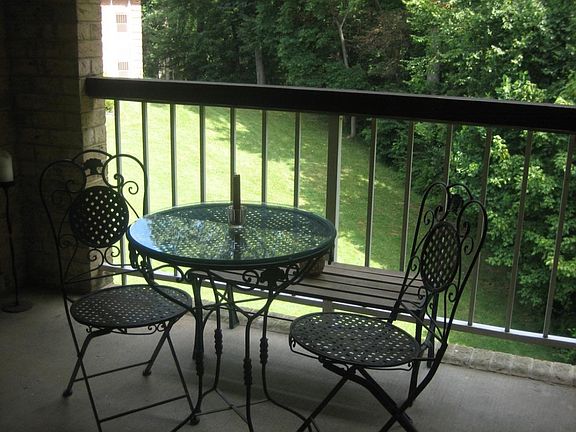 Patio with calm wooded view