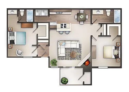 Floor plan 2 X 2