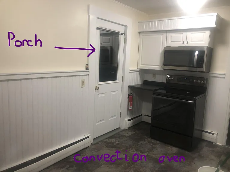 Kitchen with convection oven