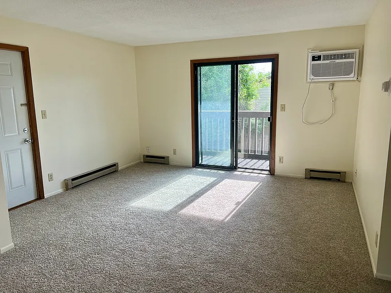 Living room with patio door to deck. Wall AC as well.