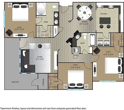 Floor plan C1 - Renovated