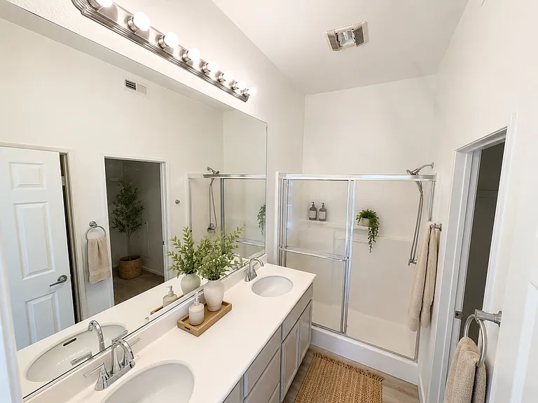 Primary Ensuite Bath Virtually Staged.