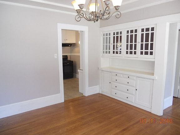 dining room with hutch