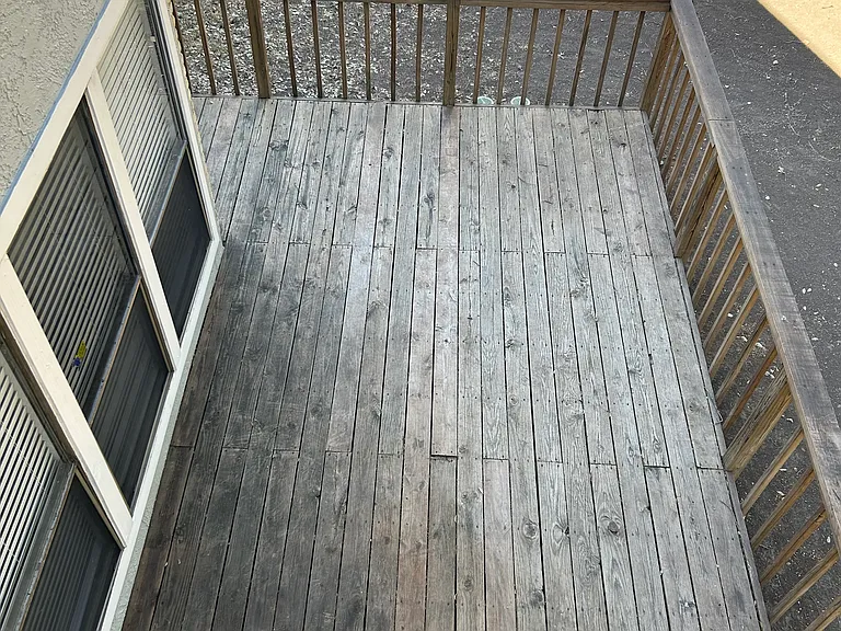 Picture taken from the master bedroom balcony so that you can see the size of the lower deck. Lets go back inside.