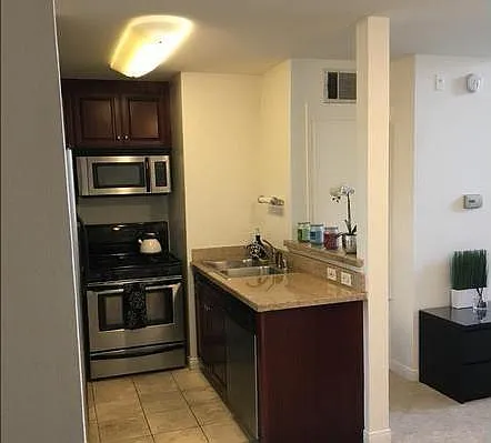 Kitchen with stainless steel appliances