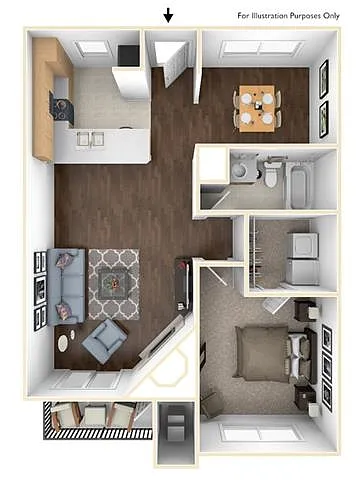 Floor plan 1X1B