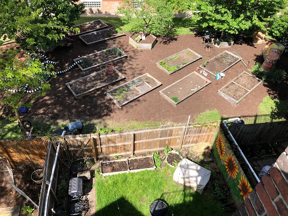 Backyard which leads to the community garden!