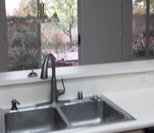 Kitchen View through Living Room