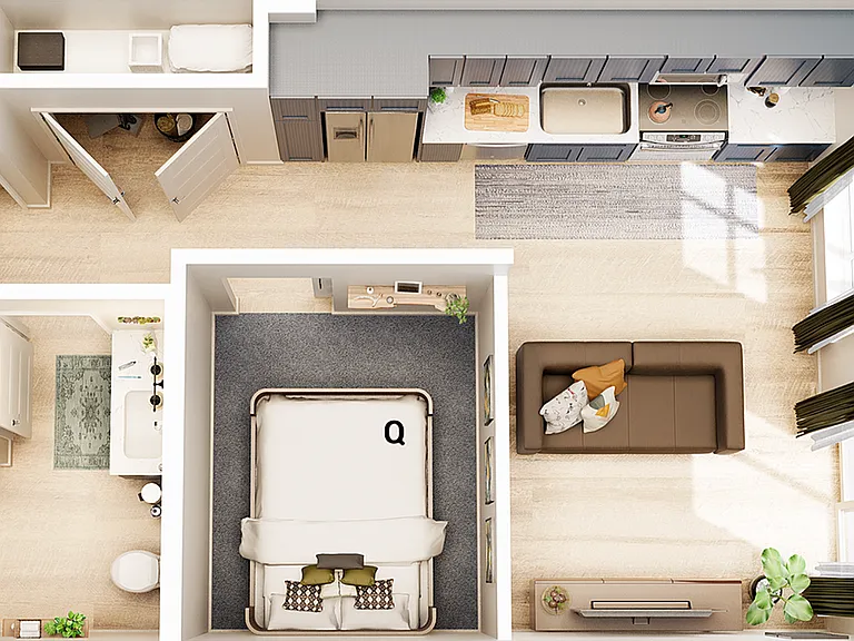 3D Floorplan - Unit S1B_Scheme B 3D Floorplan - Unit S1B_Scheme B