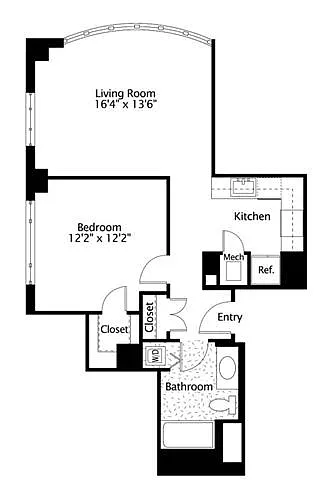 Floor plan 1Bed 1 Bath