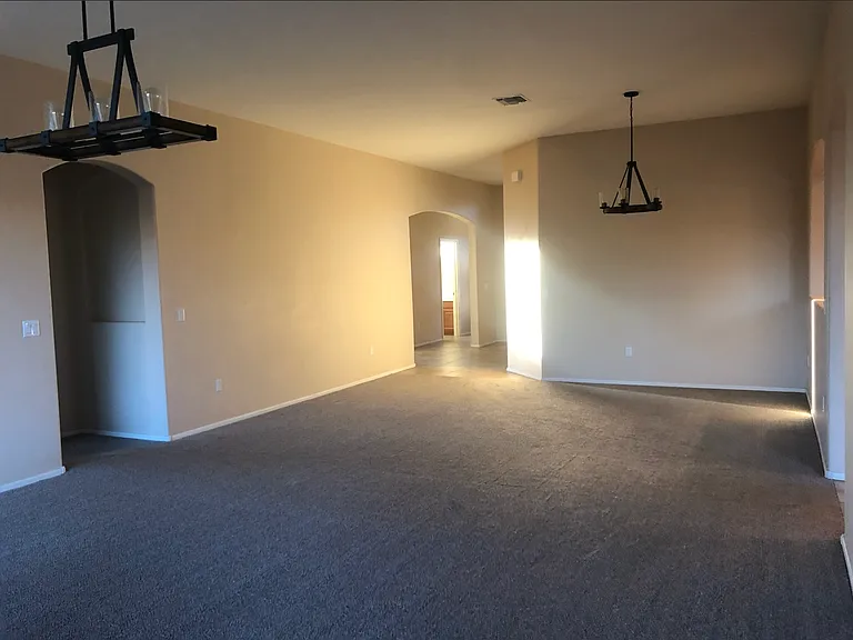 Living room and extended family room