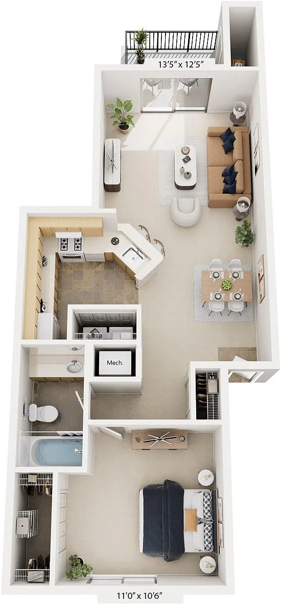 Floor plan One Bedroom