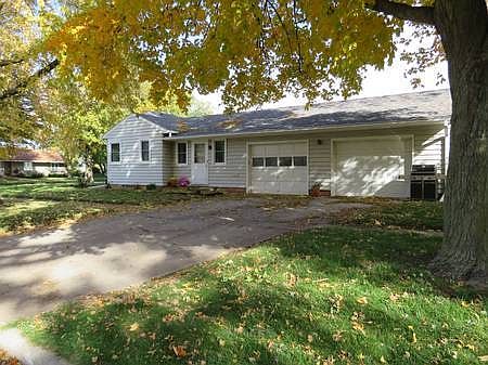 Side yard and garage