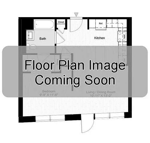 Floor plan Ferry St. - 2 Bedroom, 2 Bath