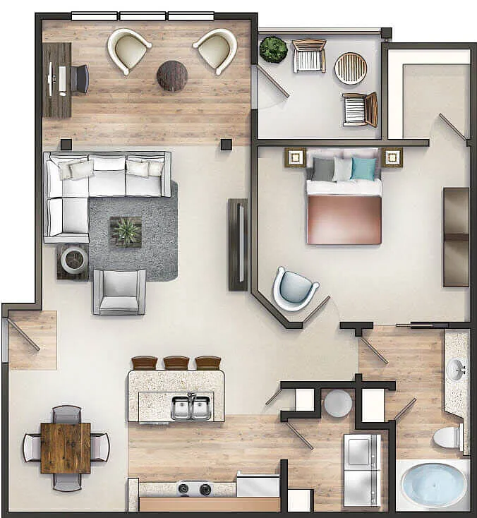 Floor plan The Classic Flat Rock with Balcony and Sunroom