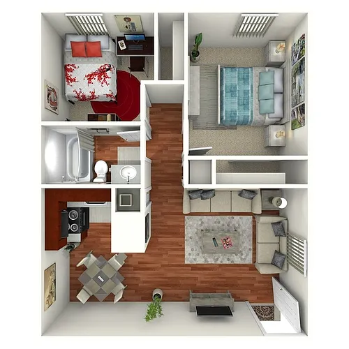 Floor plan 2 Bed 1 Bath Upstairs