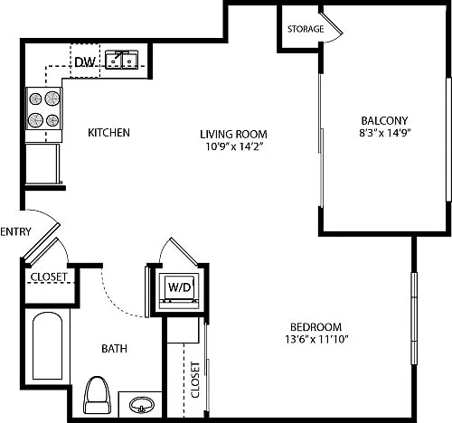 Floor plan Studio loft (A)