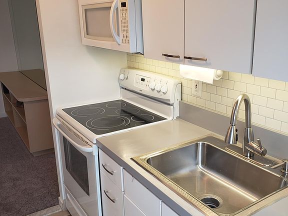 Bright kitchen. Dishwasher, garbage disposal, large fridge.