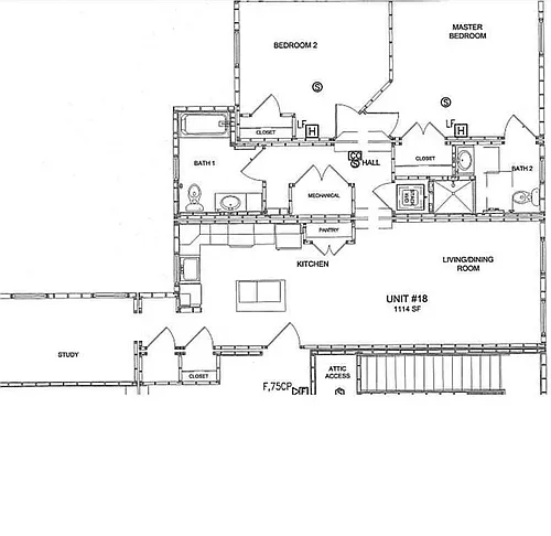 Floor plan 2-bed bonus room