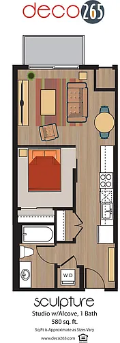 Floor plan Sculpture - Jr 1 Bedroom