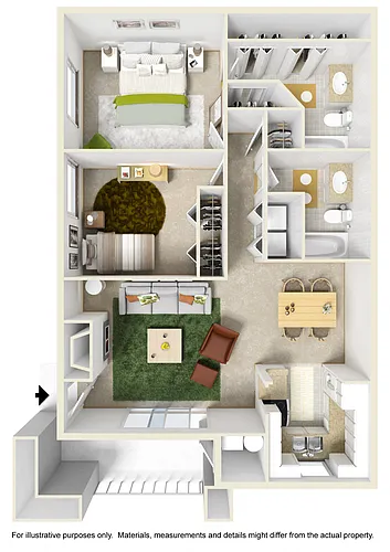 Floor plan Two Bed Two Bath