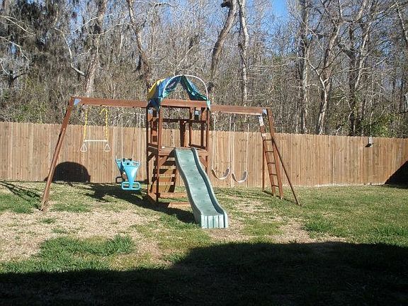 backyard with playset