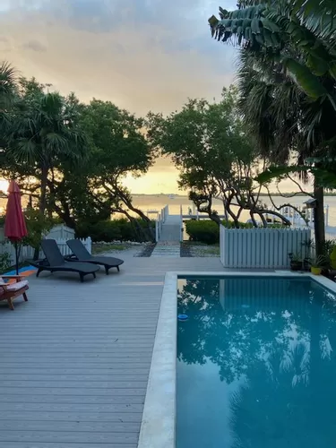 Sunset view of Gulf from pool deck - Gulfview Dr